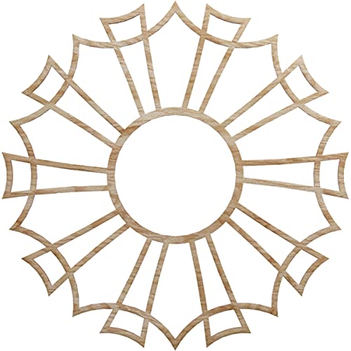 Image of Ekena Millwork 24 inchOD x 8 1 /2 inchID x 1 /4 inchT Augustus Wood Fretwork Pierced Ceiling Medallion, Red Oak
