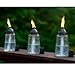 Seraphic Citronella Table Top Torches for Outdoor Patio, 16oz Decorative Glass Torch Citronella Candles for Outside Deck, Garden, Parties, Set of 3, Clear