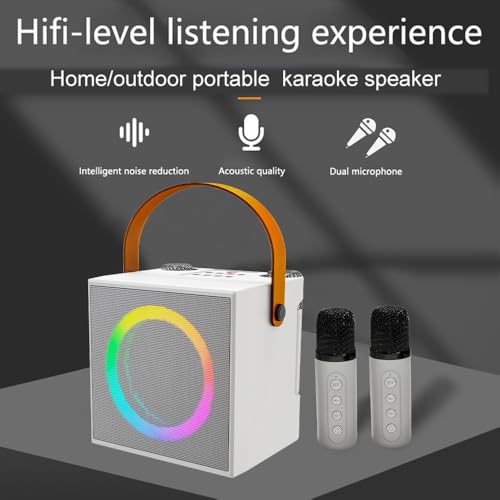 Machine à karaoké 10W avec effets de lumière colorés et micros BT