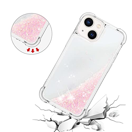 Compatible with iPhone 15 Plus Case Protective Liquid Glitter, Bling Sparkle Flowing Waterfall Liquid Back Cover Soft Rubber Protection Case Glitter Phone Case Scratch Compatible with iPhone 15 Plus