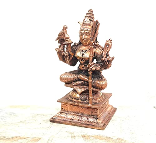 Image of Copper Idols, 10cm, Copper Handmade Kamakshi 435grams, Patina Antique Finish, Pack of 1 Piece