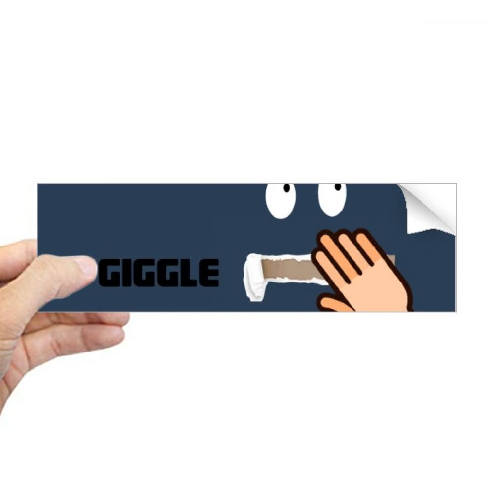 Blue Emotion Giggle Hand Cover Rectangle Bumper Sticker Notebook Window Decal