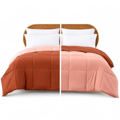 Image of Modern Threads Down Alternative Reversible Comforter Rust /Clay King