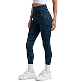 Colorfulkoala Women's High Waisted Tummy Control Workout Leggings Full Length Ultra Soft Yoga Pants 28' Pattern Leggings (M, Blue Leopard)