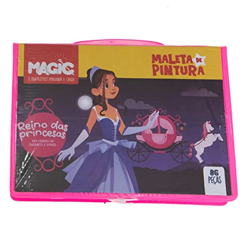 Maleta Para Pintura, Magic, Reino das Princesas, 86 Peças
