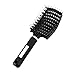Produktbild GARLIC PRESS Haarbürste Entwirrungsbürste Entlüftete Entwirrende Haarbürste Gebogene Haarbürste Haarstyling Bürste Kammbürste für Langes, Dickes, Lockiges, Nasses Haar, Unisex (Schwarz)