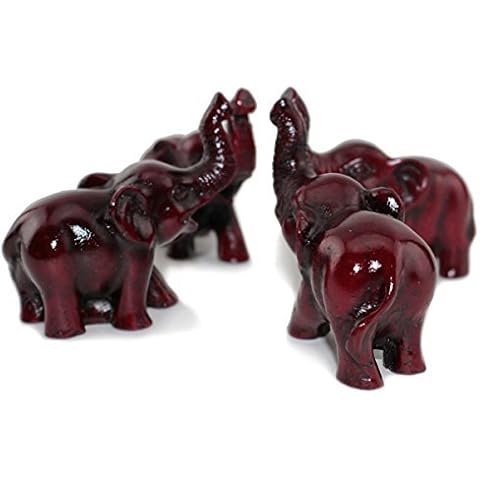 We Pay Your Sales Tax Set of 4 Feng Shui Red Elephant Statues Wealth Lucky Figurines Home Decor Housewarming Congratulatory Gift (A10267) Cover