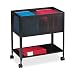 Lorell Black Steel Mesh Rolling File ,27.5"H x 13.3"W x 24"D