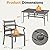 EROMMY 7-Piece Outdoor Patio Dining Set for 6, 6 Metal Slat Chairs & Rectangular Table with Umbrella Hole, Heavy-Duty Patio Furniture for Backyard, Deck and Garden