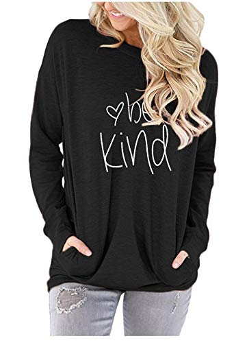 ONLYSHE Womens Crewneck Sweatshirt Casual Loose Fitting Tops Long Sleeve T Shirt