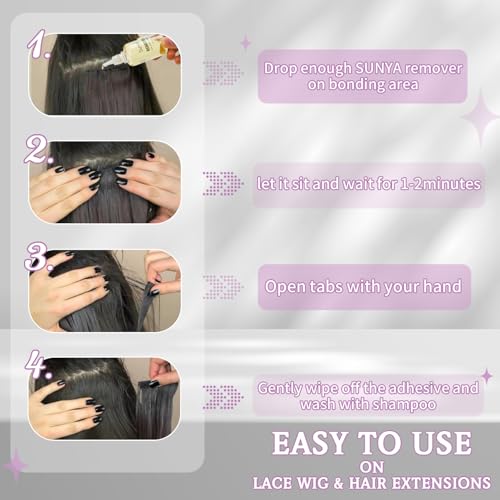 Sunya Tape in Extension Remover, Wig Glue Remover, Tape in Hair Extensions Remover, Fast Acting Hair Extensions Remover 30ml