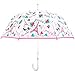 Kung Fu Smith Auto Open Eiffel Clear Bubble Umbrella for Girls, Windproof Transparent Dome Umbrella, Ultra Light & Sturdy