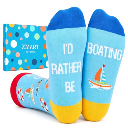 Zmart Boating Gifts for Men - Cool Gifts for Boat Owners Boater Boating Socks for Boater Sailing Boat Socks Valentines Day Gift