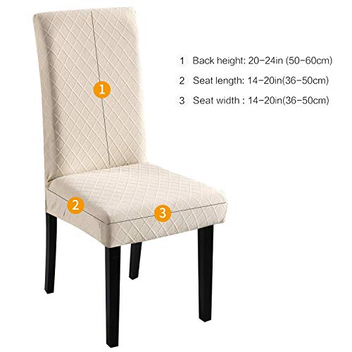 Fuloon 6 Pack Super Fit Stretch Removable Washable Short Dining Chair Protector Cover Seat Slipcover For Hotel, Dining Room, Ceremony, Banquet Wedding Party #TOP2