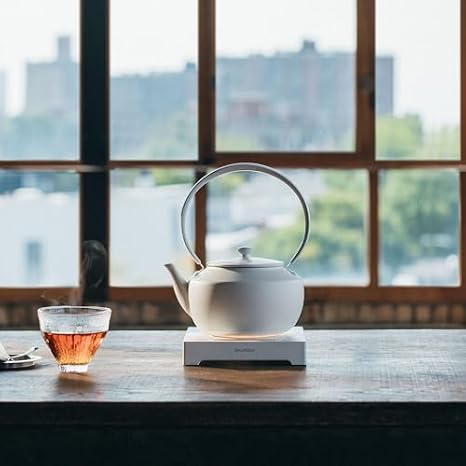 BALMUDA Combo Pack: MoonKettle White & The Speaker | Electric Kettle with Temp Control & Rechargeable Portable Bluetooth Speaker