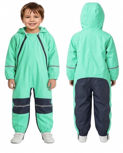 Combinaison imperméable pour garçons et filles de 1 à 12 ans avec double fermeture