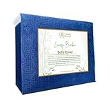 Austin Linen Ultimate Stretch Bamboo Sofa Cover, Couch Sofa Cover, Washable Furniture Protector with Elastic Bottom for Kids, Pets (Blue, 1 Seater Sofa)