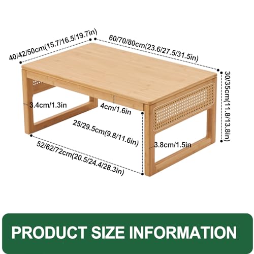 Table chabudai en bois véritable table basse rectangulaire couleur bûche - 3