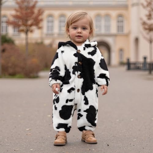 Newborn Baby Boy Girl Clothes Cute Furry Hooded Jumpsuit Coat Infant One-Piece Romper Outwear Fall Winter Outfits2