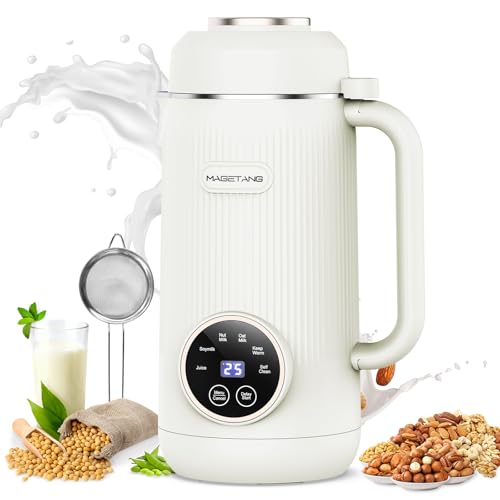 MAGETANG 7 in 1 Nut Milk Maker Machine 28oz Automatic Milk Maker for Homemade Coconut, Oat, Soy, Plant-Based Milk, Juice with 18H Delay Start/6H Keep Warm/Self Cleaning (White)