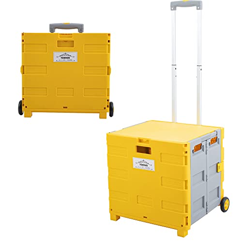 YOUDUOキャリーカートショッピングカート コンテナキャリー 折りたたみ 軽量 台車 コンテナカート買い物カゴ 運搬 ふた付耐荷重50kg