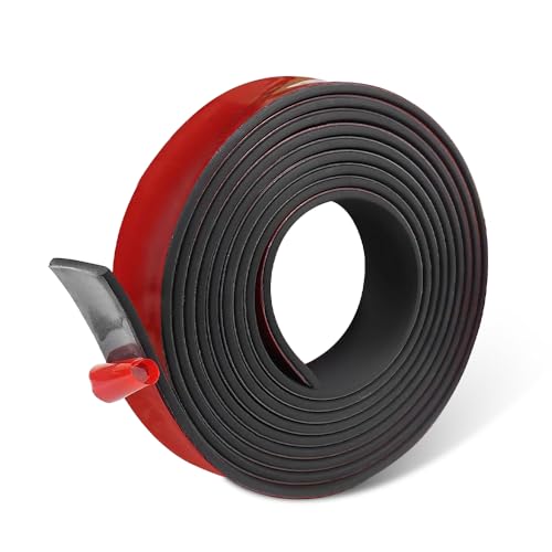 Riisoyu Tiras Goma Neopreno, 3.2m x 25mm x 3mm Lámina Rollo Autoadhesivas Plancha Caucho Adhesivo Bricolaje Goma Placa Reverso Sellado Acolchado Reducción Vibración Estera para Juntas Antivibración