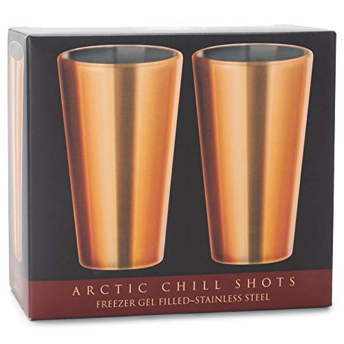 Cork Pops Arctic Chill Copper-Tone 2 Ounce Freezer Gel Shot Glass Set Of 2 #TOP3