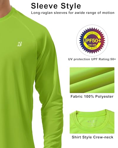 Image of Roadbox Mens UPF 50+ UV Sun Protection Shirts Outdoor Long Sleeve SPF Rash Guard for Fishing Hiking Swimming Running