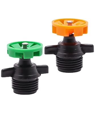 1/2" Auto Rotating Micro Sprinkler, Atomizing Garden Sprinkler, 360 Degree Refraction, Atomizing Nozzle, Green, Plastic, Rotary, 10pcs