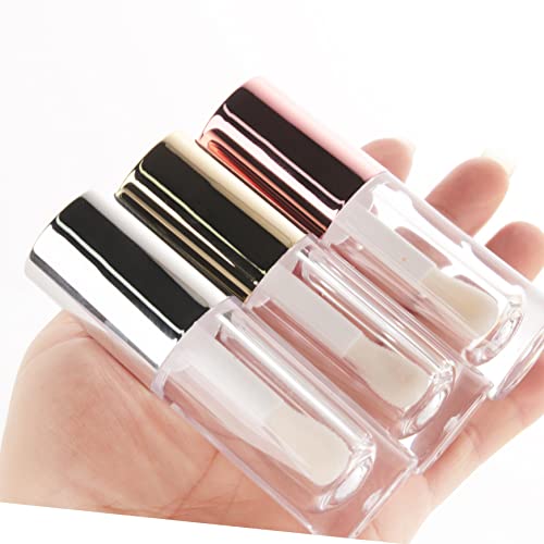 Cosidea 14Pcs Empty Silver 6Ml Big Doe Foot Wand Chunky Lip Gloss Tubes Lip Gloss Tubes For Diy Lipgloss, White Round Lipgloss Containers Tubes With Thick Wand #TOP2