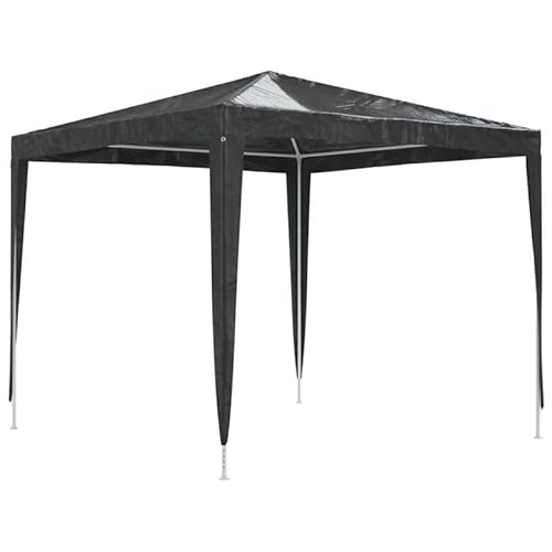 Carpa profesional para fiestas de 2,5 x 2,5 m, color antracita, marco de acero con revestimiento de polietileno de 90 g/m², perfecta para fiestas de jardín, eventos y actividades al aire libre
