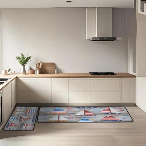 Tapetes de cocina Mexpekil estilo velero para decorar y proteger tu espacio de lavandería 7