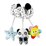 AIPINQI Spiral Stroller Toys, Infants Spiral Activity Toys Comfortable Pram Crib Plush Toy for Boys Girls Spiral Hanging Toys for Car Seat, Panda