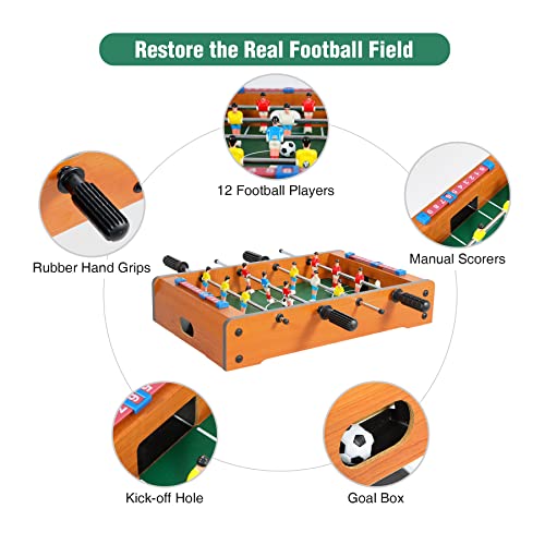 Redswing Tabletop Foosball Table, Portable Mini Football Table With Two Balls And Score Keeper For Kids, Brown #TOP2