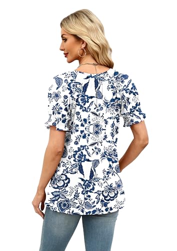 Image of WIHOLL Womens Short Sleeve Square Neck Summer Tops Dressy Casual Blouses Trendy Clothes 2026