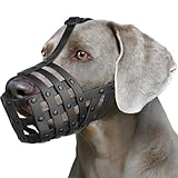 Mayerzon Dog Muzzle for Medium Large Dogs, Humane Basket Muzzle, Soft & Lightweight & Adjustable | Anti Biting Chewing Eating, Suits Training Walks Grooming Vet Visits, Drink & Pant Easily (Black, L)