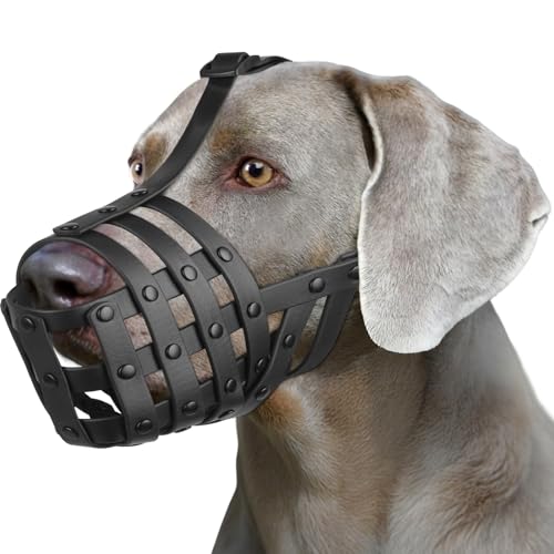 Mayerzon Dog Muzzle for Medium/Large Dogs, Adjustable, Black