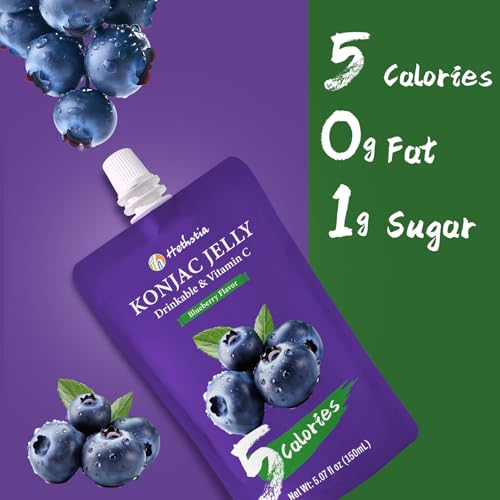 Hethstia Konjac Jelly Pouch Blueberry Flavor, 10 Pack Drinkable Fruit Snack - image 4