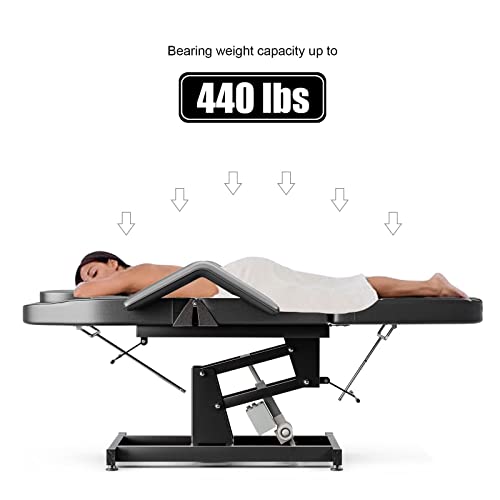 Okakopa Electric Tattoo Chair For Client Esthetician Bed, Back And Foot Adjustable Esthetician Electric Table Electric Spa Chair Bed Microblading Tattoo Table Bed (Black) #TOP4