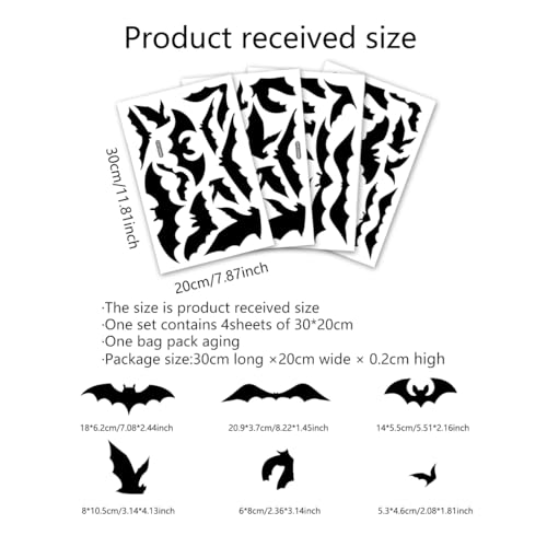 Vinilo decorativo murales murciélagos Halloween para pared miniatura 2