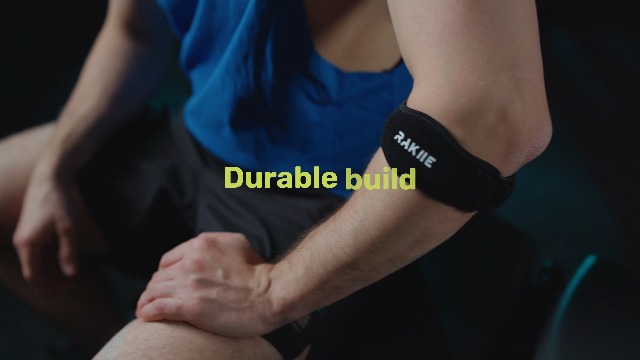 Image of Rakiie Elbow Brace for Tendonitis, Adjustable Golf and Tennis Elbow Relief for Men and Women (1, Blue-1 Pack)