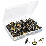 YIPFEN 100 Pezzi Puntine da Disegno, Puntine per Lavagna Sughero, con Teste in Plastica e Punte in Acciaio, per Bacheca in Sughero, Lavagna Decorativa, Ufficio (10 x 8 mm) (Nero)