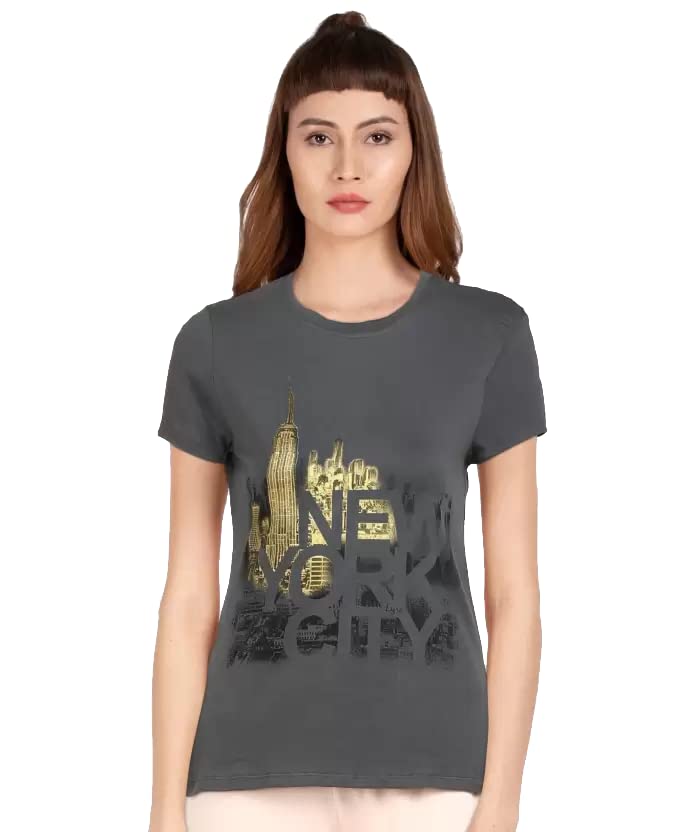 Image of Lyra Women's Cotton Regular Fit T-Shirt