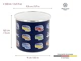 BRISA VW Collection - Volkswagen duży emaliowany kubek do kawy i herbaty, owies, na kemping i do aktywności na świeżym powietrzu, T1 Bus (500 ml/parada/niebieski)