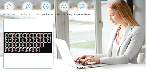 Image of Parsvnath Hindi-English Keyboard Stickers (Pack of 3) � Black, White & Red | Waterproof, Removable, Easy to Apply | Compatible with Laptop & Desktop Keyboards | Medium Size | Durable Hindi Fonts