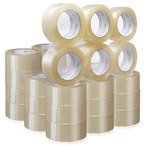 Sure-Max Premium Carton Packing Tape 2.0 Mil 330 Feet (110 Yards) - Clear - 1 Case (36 Rolls Total) #TOP1