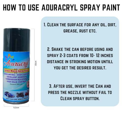 Image of PU Spray Paint Daytona Grey (RC Colour Name) Compatible for Tata nexon, Safari, Tiago, Tigor, Punch, Harrier Cars, Daytona Grey Spray Paint 225 ml (Pack of 1)
