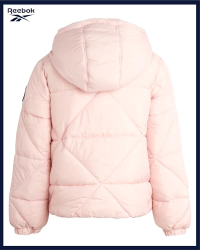 Image of Reebok Girls Heavyweight Quilted Cropped Puffer Parka with Sherpa Lining