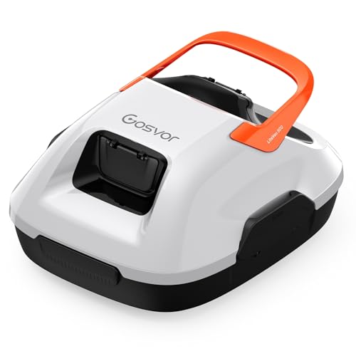 Cordless Robotic Pool Cleaner, 90 Min Runtime Pool Vacuum, Self-Parking, 7.5 lbs Lightweight, Ideal for Above Ground Pools up to 860 sq.ft White