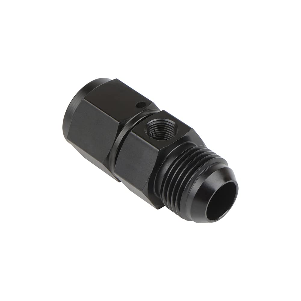MASO Raccordo per decollo pressione carburante, in lega di alluminio nero, raccordo per decollo della pressione del carburante, AN6/AN8/AN10 maschio a -6/-8/-10 femmina con manometro/porta manometro